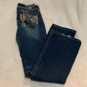 Miss Me jeans, boot cut, glitter/bedazzled butt
